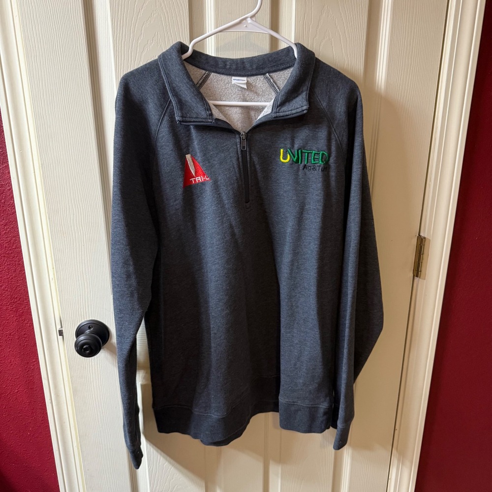 SPORT TEK Men's Gray Quarter Zip‎ Sweatshirt TRI-L United Ag&Turf John Deere XL